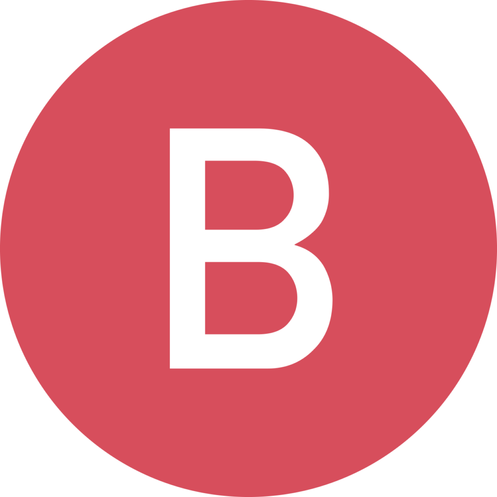 B-siiven symboli punaisella pohjalla